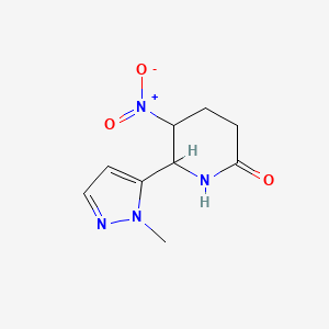 molecular formula C9H12N4O3 B6600580 6-(1-methyl-1H-pyrazol-5-yl)-5-nitropiperidin-2-one CAS No. 1803561-76-3