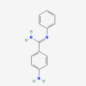 molecular formula C13H13N3 B6600628 4-amino-N'-phenylbenzene-1-carboximidamide CAS No. 1195870-11-1