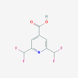 molecular formula C8H5F4NO2 B6601473 2,6-bis(difluoromethyl)pyridine-4-carboxylic acid CAS No. 1240598-36-0