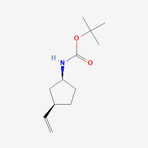 molecular formula C12H21NO2 B066017 Carbamic acid, [(1R,3S)-3-ethenylcyclopentyl]-, 1,1-dimethylethyl ester, rel- CAS No. 193156-64-8