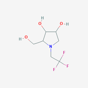 molecular formula C7H12F3NO3 B066018 2-(Hydroxymethyl)-1-(2,2,2-trifluoroethyl)pyrrolidine-3,4-diol CAS No. 188905-44-4