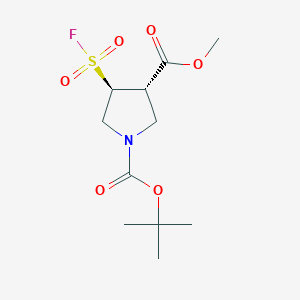 molecular formula C11H18FNO6S B6602173 rac-1-tert-butyl 3-methyl (3R,4R)-4-(fluorosulfonyl)pyrrolidine-1,3-dicarboxylate CAS No. 2137785-51-2