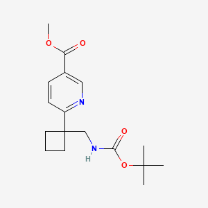 molecular formula C17H24N2O4 B6602215 methyl 6-[1-({[(tert-butoxy)carbonyl]amino}methyl)cyclobutyl]pyridine-3-carboxylate CAS No. 2171984-08-8
