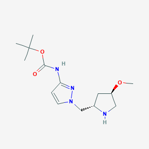 tert-butyl N-(1-{[(2S,4R)-4-methoxypyrrolidin-2-yl]methyl}-1H-pyrazol-3-yl)carbamate