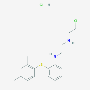 N-{2-[(2-chloroethyl)amino]ethyl}-2-[(2,4-dimethylphenyl)sulfanyl]aniline hydrochloride