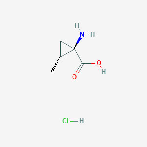 molecular formula C5H10ClNO2 B6602448 rac-(1R,2R)-1-amino-2-methylcyclopropane-1-carboxylic acid hydrochloride CAS No. 100819-64-5