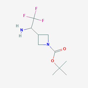 molecular formula C10H17F3N2O2 B6602583 tert-butyl 3-(1-amino-2,2,2-trifluoroethyl)azetidine-1-carboxylate CAS No. 2167084-96-8