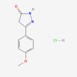 molecular formula C10H11ClN2O2 B6602898 3-(4-methoxyphenyl)-4,5-dihydro-1H-pyrazol-5-onehydrochloride CAS No. 2649070-00-6