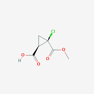 molecular formula C6H7ClO4 B6603053 rac-(1R,2R)-2-chloro-2-(methoxycarbonyl)cyclopropane-1-carboxylicacid CAS No. 2307782-34-7