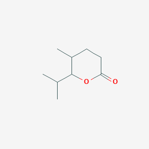 molecular formula C9H16O2 B6603214 5-Methyl-6-(propan-2-yl)oxan-2-one CAS No. 10200-23-4