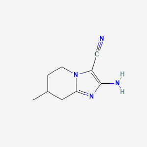 molecular formula C9H12N4 B6603336 2-Amino-7-methyl-5,6,7,8-tetrahydroimidazo[1,2-a]pyridine-3-carbonitrile CAS No. 2138031-86-2