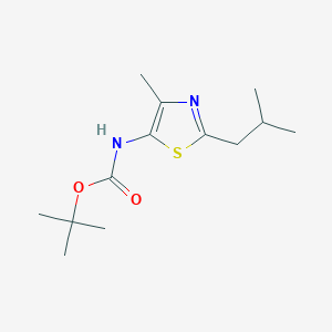 molecular formula C13H22N2O2S B6603392 tert-butyl N-[4-methyl-2-(2-methylpropyl)-1,3-thiazol-5-yl]carbamate CAS No. 568564-29-4