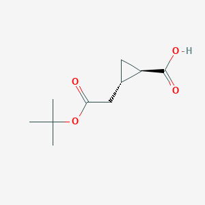 molecular formula C10H16O4 B6603410 rac-(1R,2S)-2-[2-(tert-butoxy)-2-oxoethyl]cyclopropane-1-carboxylicacid,trans CAS No. 79252-62-3