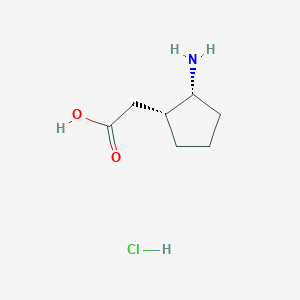 molecular formula C7H14ClNO2 B6603566 rac-2-[(1R,2R)-2-aminocyclopentyl]aceticacidhydrochloride CAS No. 1195214-61-9