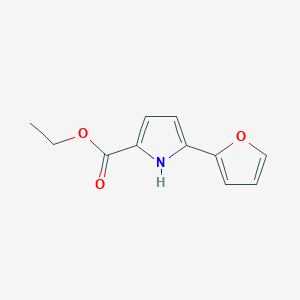 molecular formula C11H11NO3 B6603976 1H-Pyrrole-2-carboxylic acid, 5-(2-furanyl)-, ethyl ester CAS No. 206564-04-7