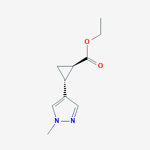 molecular formula C10H14N2O2 B6604042 rel-(1R,2R)-Ethyl 2-(1-methyl-1H-pyrazol-4-yl)cyclopropanecarboxylate CAS No. 2241129-03-1