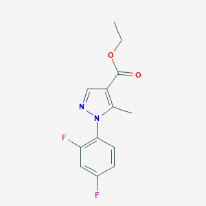 molecular formula C13H12F2N2O2 B066041 Ethyl 1-(2,4-difluorophenyl)-5-methylpyrazole-4-carboxylate CAS No. 175135-71-4