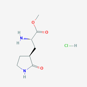 molecular formula C8H15ClN2O3 B6604189 Methyl (S)-2-amino-3-((S)-2-oxopyrrolidin-3-yl)propanoate hydrochloride CAS No. 1429218-41-6