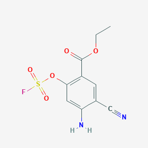 molecular formula C10H9FN2O5S B6604283 ethyl4-amino-5-cyano-2-[(fluorosulfonyl)oxy]benzoate CAS No. 2416243-33-7