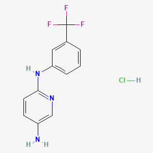 molecular formula C12H11ClF3N3 B6604569 N2-[3-(trifluoromethyl)phenyl]pyridine-2,5-diaminehydrochloride CAS No. 2749403-67-4