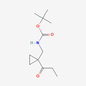 molecular formula C12H21NO3 B6604870 tert-butylN-[(1-propanoylcyclopropyl)methyl]carbamate CAS No. 2010099-83-7