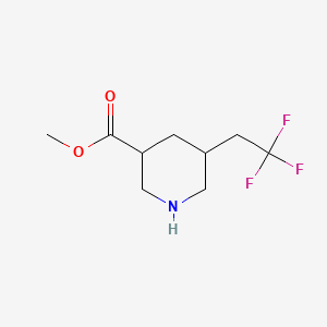 molecular formula C9H14F3NO2 B6604919 methyl5-(2,2,2-trifluoroethyl)piperidine-3-carboxylate CAS No. 2770557-52-1