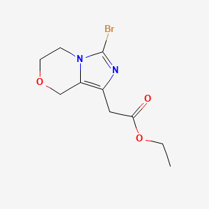 molecular formula C10H13BrN2O3 B6605314 ethyl2-{3-bromo-5H,6H,8H-imidazo[4,3-c][1,4]oxazin-1-yl}acetate CAS No. 2751701-96-7