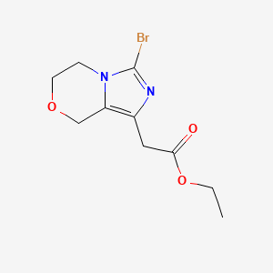 ethyl 2-{3-bromo-5H,6H,8H-imidazo[4,3-c][1,4]oxazin-1-yl}acetate