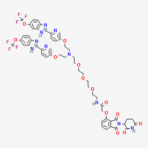 2-{[2-(2,6-dioxopiperidin-3-yl)-1,3-dioxo-2,3-dihydro-1H-isoindol-4-yl]oxy}-N-[14-({6-[5-(trifluoromethoxy)-1H-1,3-benzodiazol-2-yl]pyridin-3-yl}oxy)-12-[2-({6-[5-(trifluoromethoxy)-1H-1,3-benzodiazol-2-yl]pyridin-3-yl}oxy)ethyl]-3,6,9-trioxa-12-azatetradecan-1-yl]acetamide