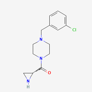 1-[(2R)-aziridine-2-carbonyl]-4-[(3-chlorophenyl)methyl]piperazine