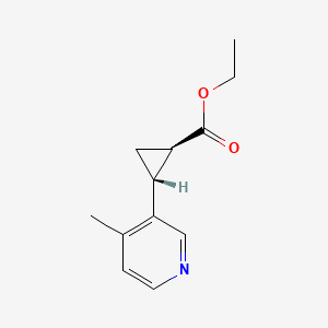 molecular formula C12H15NO2 B6605424 rac-ethyl (1R,2R)-2-(4-methylpyridin-3-yl)cyclopropane-1-carboxylate CAS No. 2241140-97-4