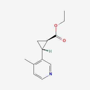 rac-ethyl (1R,2R)-2-(4-methylpyridin-3-yl)cyclopropane-1-carboxylate, trans