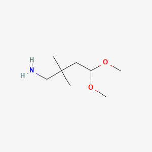 molecular formula C8H19NO2 B6605479 4,4-dimethoxy-2,2-dimethylbutan-1-amine CAS No. 2229111-28-6