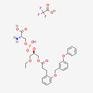 (2S)-2-amino-3-[({[(2R)-1-ethoxy-3-[(3-{2-[(3-phenoxyphenyl)methoxy]phenyl}propanoyl)oxy]propan-2-yl]oxy}(hydroxy)phosphoryl)oxy]propanoic acid, trifluoroacetic acid
