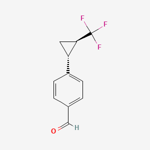 molecular formula C11H9F3O B6605522 rac-4-[(1R,2R)-2-(trifluoromethyl)cyclopropyl]benzaldehyde, trans CAS No. 2247106-15-4