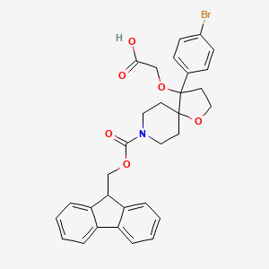 2-{[4-(4-bromophenyl)-8-{[(9H-fluoren-9-yl)methoxy]carbonyl}-1-oxa-8-azaspiro[4.5]decan-4-yl]oxy}acetic acid