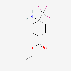 molecular formula C10H16F3NO2 B6605596 ethyl 4-amino-4-(trifluoromethyl)cyclohexane-1-carboxylate CAS No. 2167876-65-3