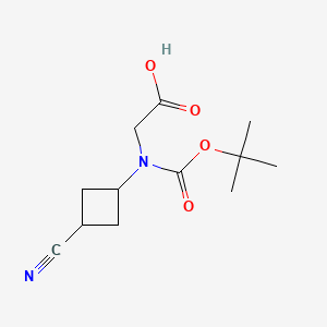 molecular formula C12H18N2O4 B6605618 2-{[(tert-butoxy)carbonyl](3-cyanocyclobutyl)amino}acetic acid, Mixture of diastereomers CAS No. 2803835-28-9