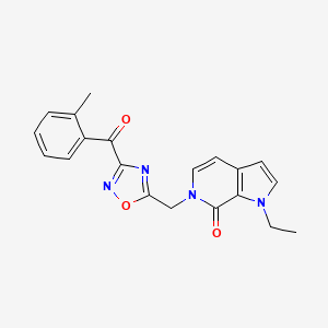molecular formula C20H18N4O3 B6605635 1-ethyl-6-{[3-(2-methylbenzoyl)-1,2,4-oxadiazol-5-yl]methyl}-1H,6H,7H-pyrrolo[2,3-c]pyridin-7-one CAS No. 2253630-97-4