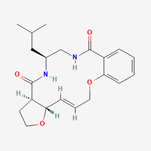 molecular formula C21H28N2O4 B6605652 (4E,6RS,10SR,13S)-13-(2-methylpropyl)-2,7-dioxa-12,15-diazatricyclo[15.4.0.0,6,10]henicosa-1(21),4,17,19-tetraene-11,16-dione CAS No. 2287238-69-9