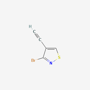 molecular formula C5H2BrNS B6605673 3-bromo-4-ethynyl-1,2-thiazole CAS No. 2803865-25-8