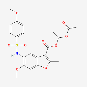 1-[6-methoxy-5-(4-methoxybenzenesulfonamido)-2-methyl-1-benzofuran-3-carbonyloxy]ethyl acetate