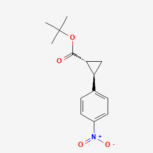 molecular formula C14H17NO4 B6605954 rac-tert-butyl (1R,2R)-2-(4-nitrophenyl)cyclopropane-1-carboxylate CAS No. 2343964-34-9