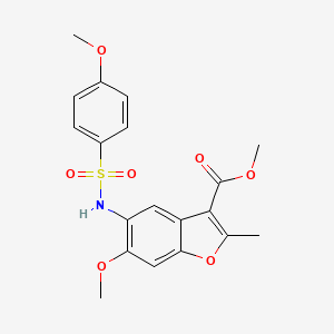 molecular formula C19H19NO7S B6606010 methyl 6-methoxy-5-(4-methoxybenzenesulfonamido)-2-methyl-1-benzofuran-3-carboxylate CAS No. 2253640-94-5