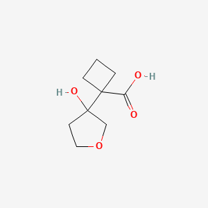 molecular formula C9H14O4 B6606624 1-(3-hydroxyoxolan-3-yl)cyclobutane-1-carboxylicacid CAS No. 2172081-33-1