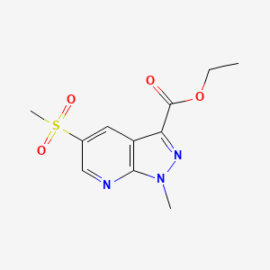 molecular formula C11H13N3O4S B6606639 ethyl5-methanesulfonyl-1-methyl-1H-pyrazolo[3,4-b]pyridine-3-carboxylate CAS No. 2825012-52-8