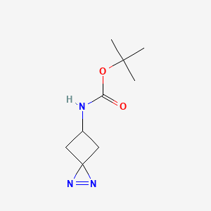 molecular formula C9H15N3O2 B6606654 tert-butyl N-{1,2-diazaspiro[2.3]hex-1-en-5-yl}carbamate CAS No. 2287315-46-0