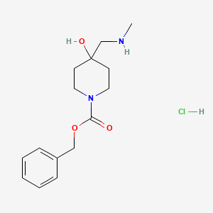 molecular formula C15H23ClN2O3 B6606692 benzyl4-hydroxy-4-[(methylamino)methyl]piperidine-1-carboxylatehydrochloride CAS No. 2839144-14-6