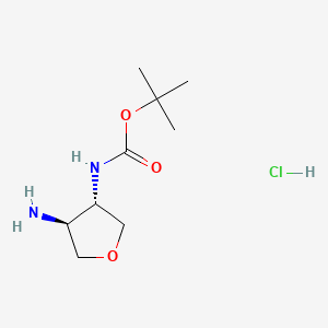 molecular formula C9H19ClN2O3 B6606756 tert-butyl N-[(3S,4S)-4-aminooxolan-3-yl]carbamate;hydrochloride CAS No. 2230913-71-8