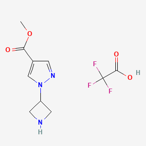 molecular formula C10H12F3N3O4 B6606818 methyl1-(azetidin-3-yl)-1H-pyrazole-4-carboxylate,trifluoroaceticacid CAS No. 2839139-92-1